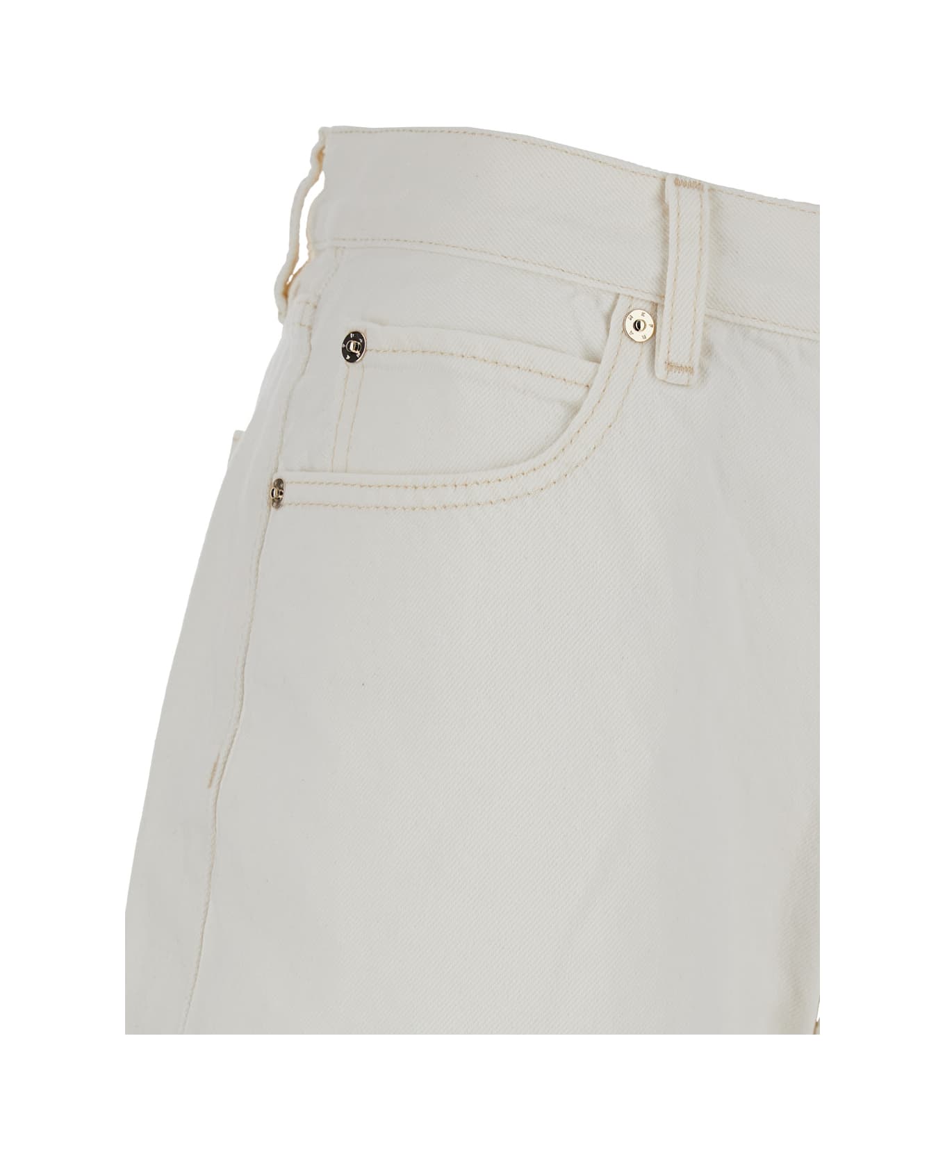 【送料&関税込】Frame the Boy Short White Shorts With Belt L Frame 'the Boy Short' White Shorts With Belt Loops In Denim