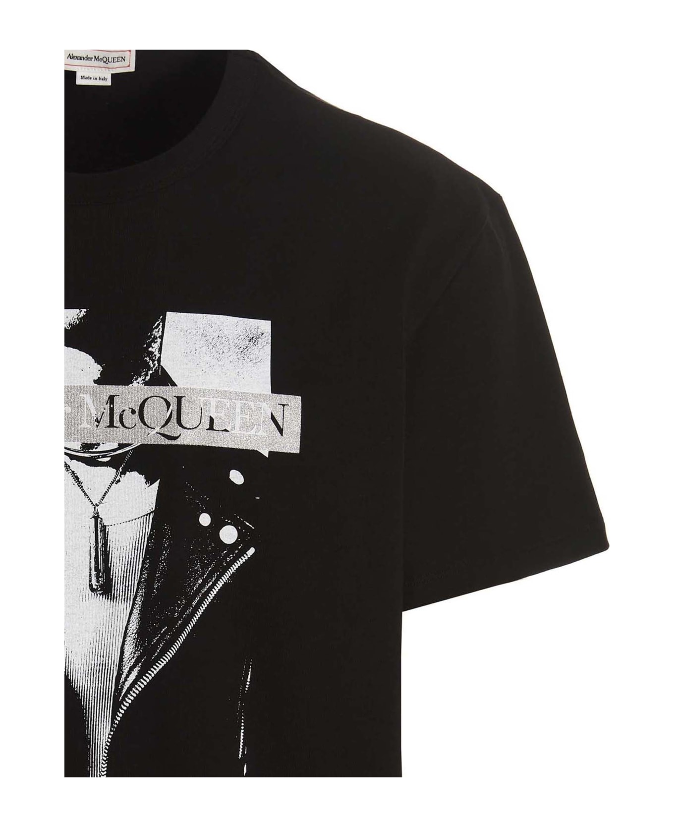 Alexander McQueen Printed Crewneck T-shirt - Black シャツ