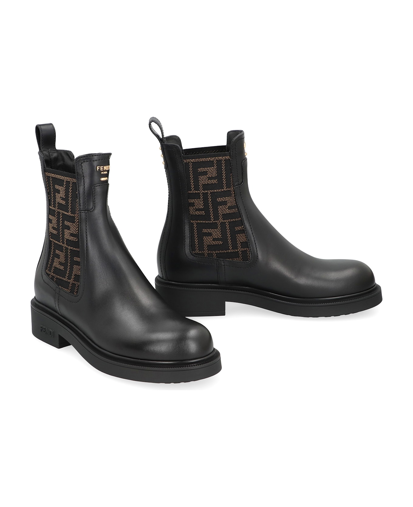 Fendi Biker Fendi Leather Thread - black