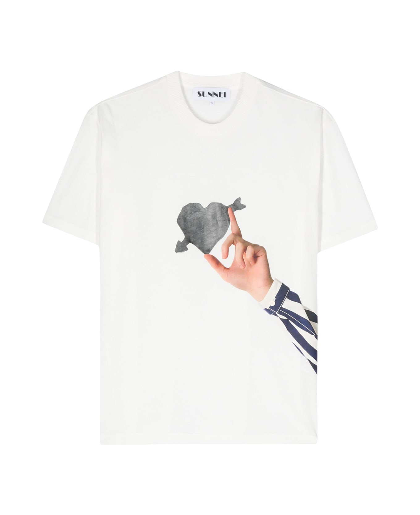 Sunnei Classic T-shirt ``cuore Di Pietra`` - Off White Ppt