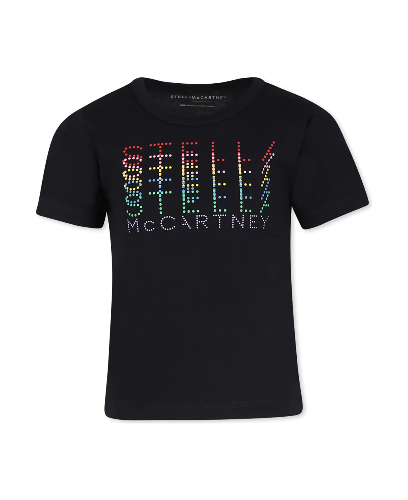 Stella McCartney Black T-shirt For Girl With Logo - Nero