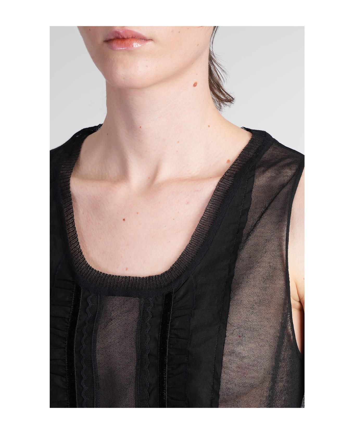 Ann Demeulemeester Lotta Topwear In Black Cotton - black
