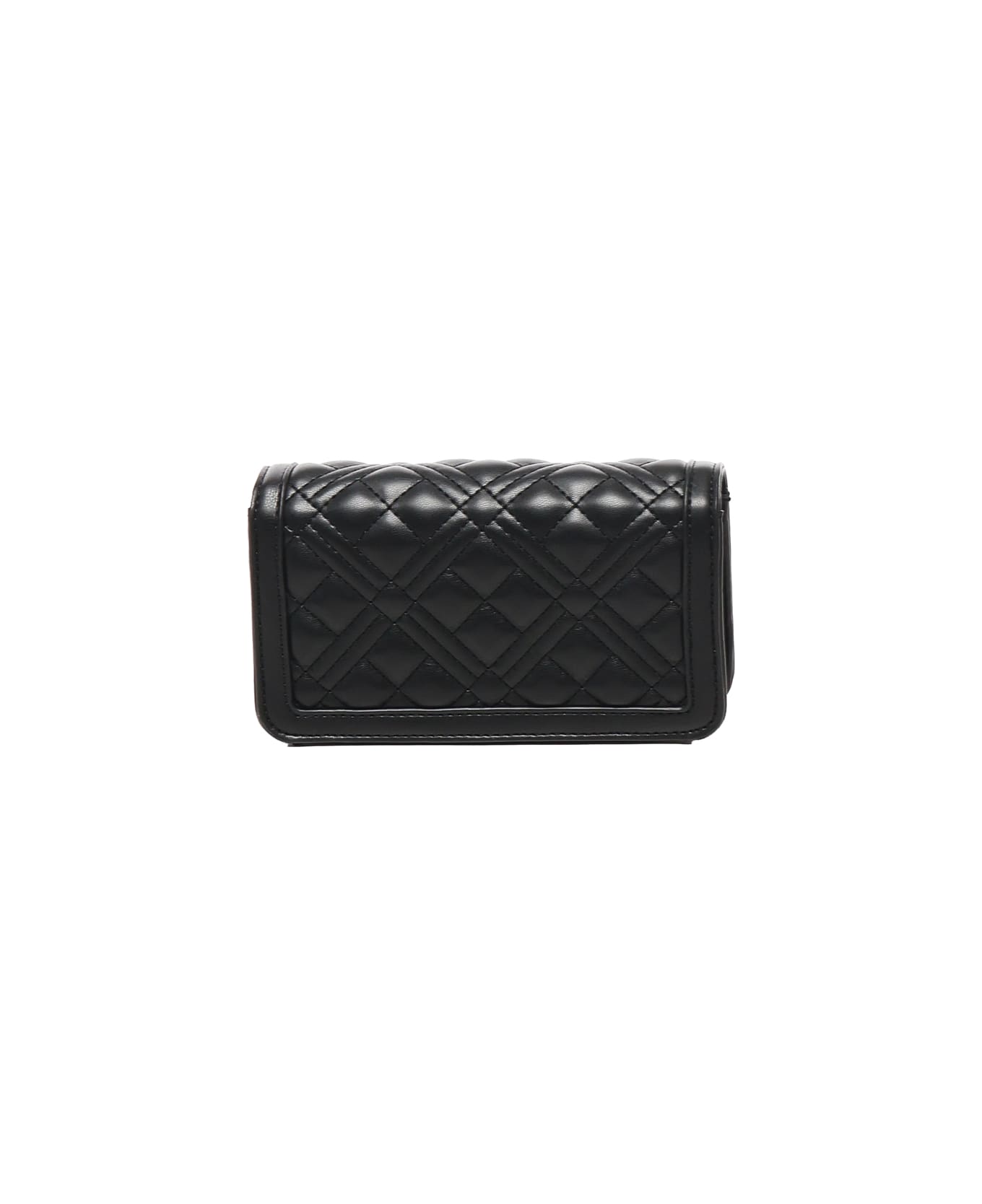 Love Moschino Wallet With Chain And Logo - Black
