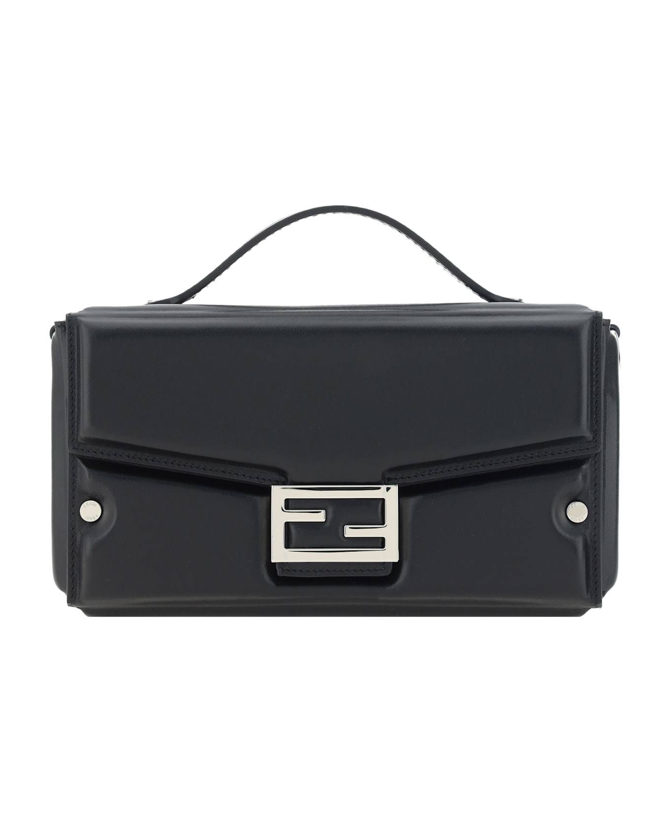 Fendi Soft Trunk Baguette Bag - Nero+palladio