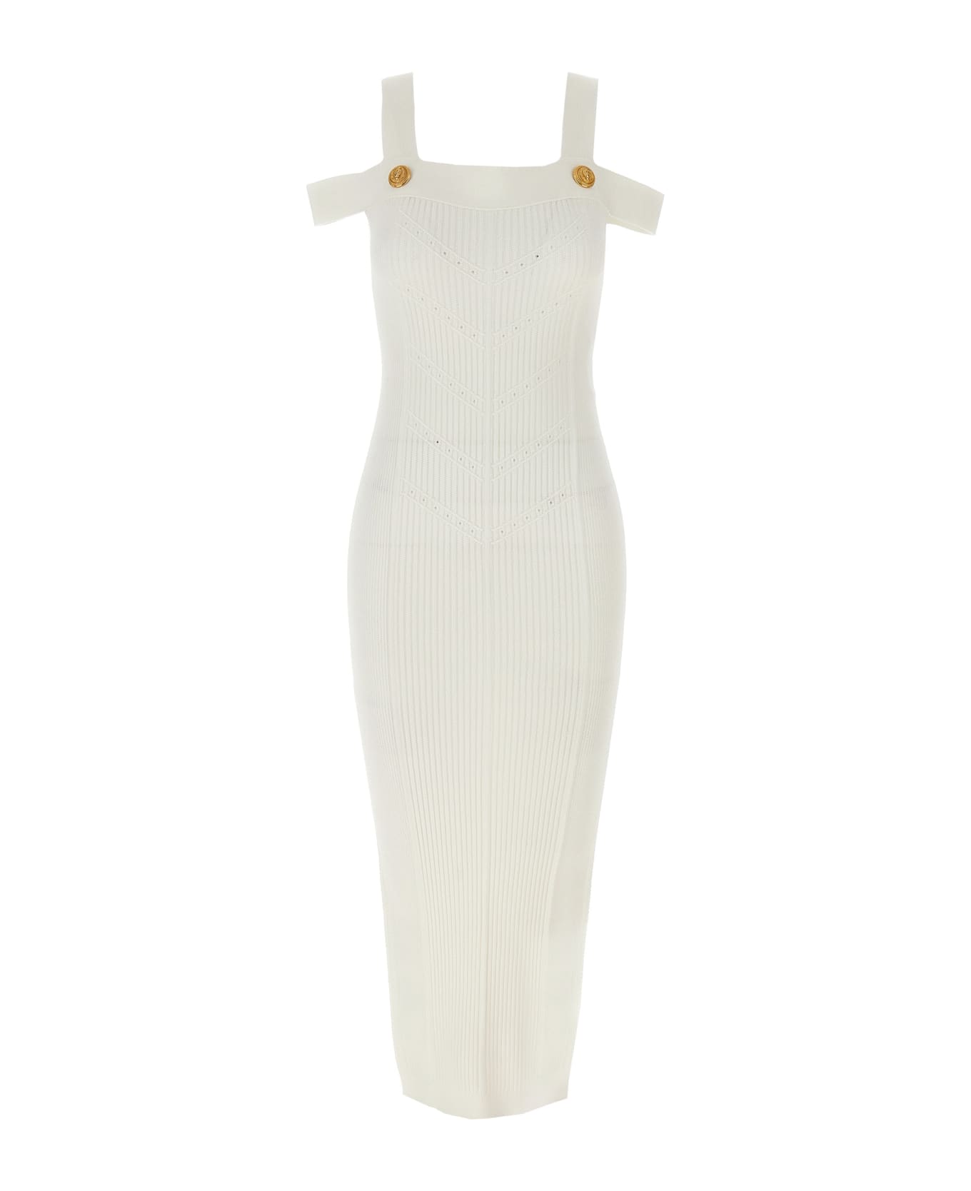 Balmain Knitted Dress - White