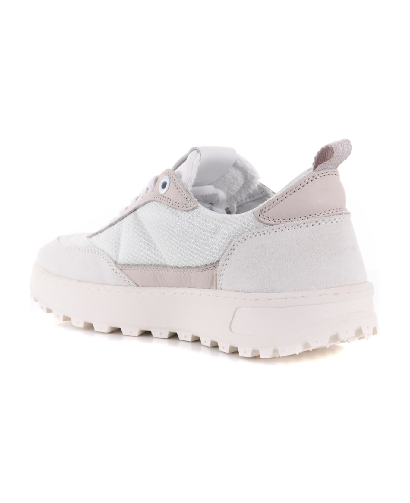 D.A.T.E. Sneakers "kdue Hybrid" In Leather And Nylon - Ghiaccio/bianco スニーカー
