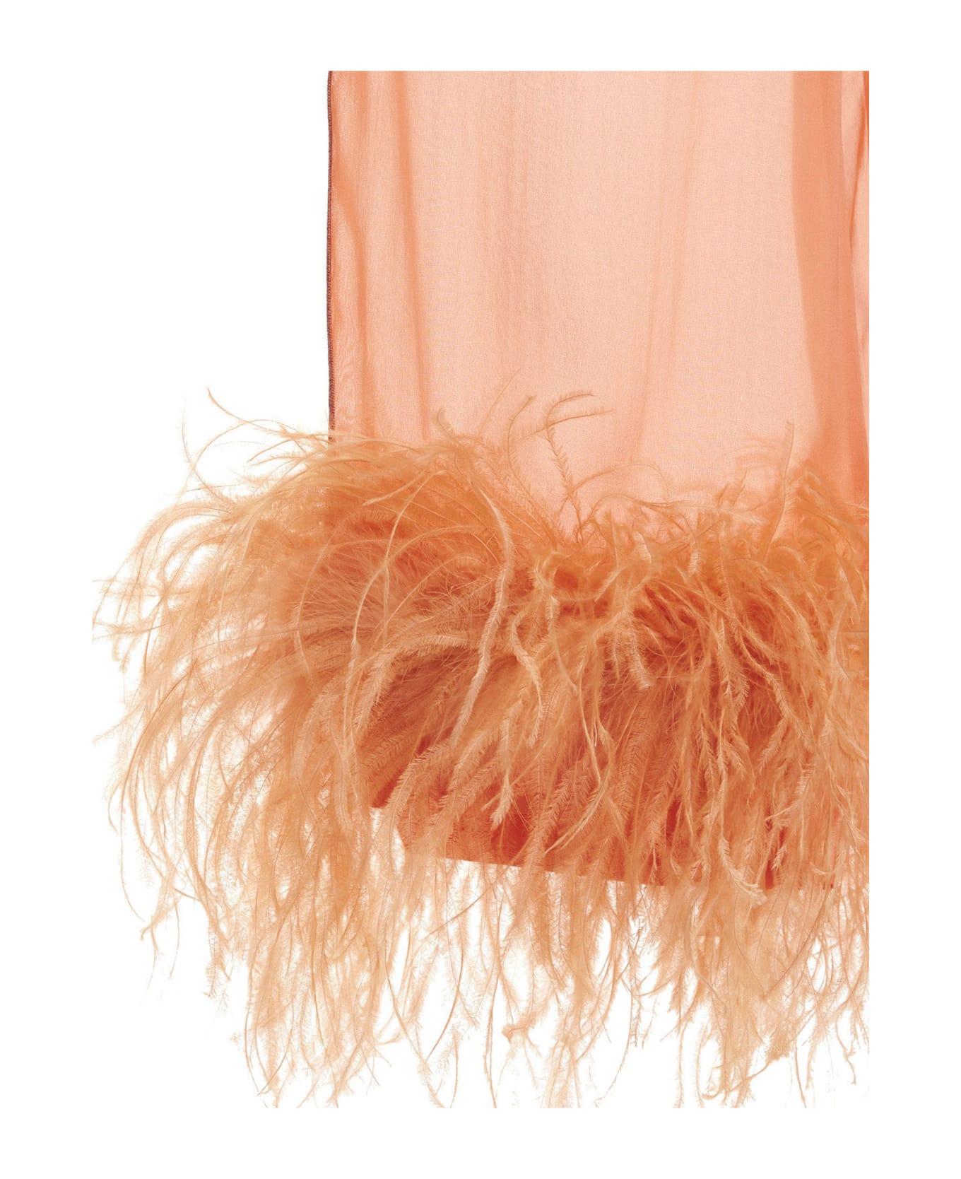 Oseree Feather Silk Pants - Pink