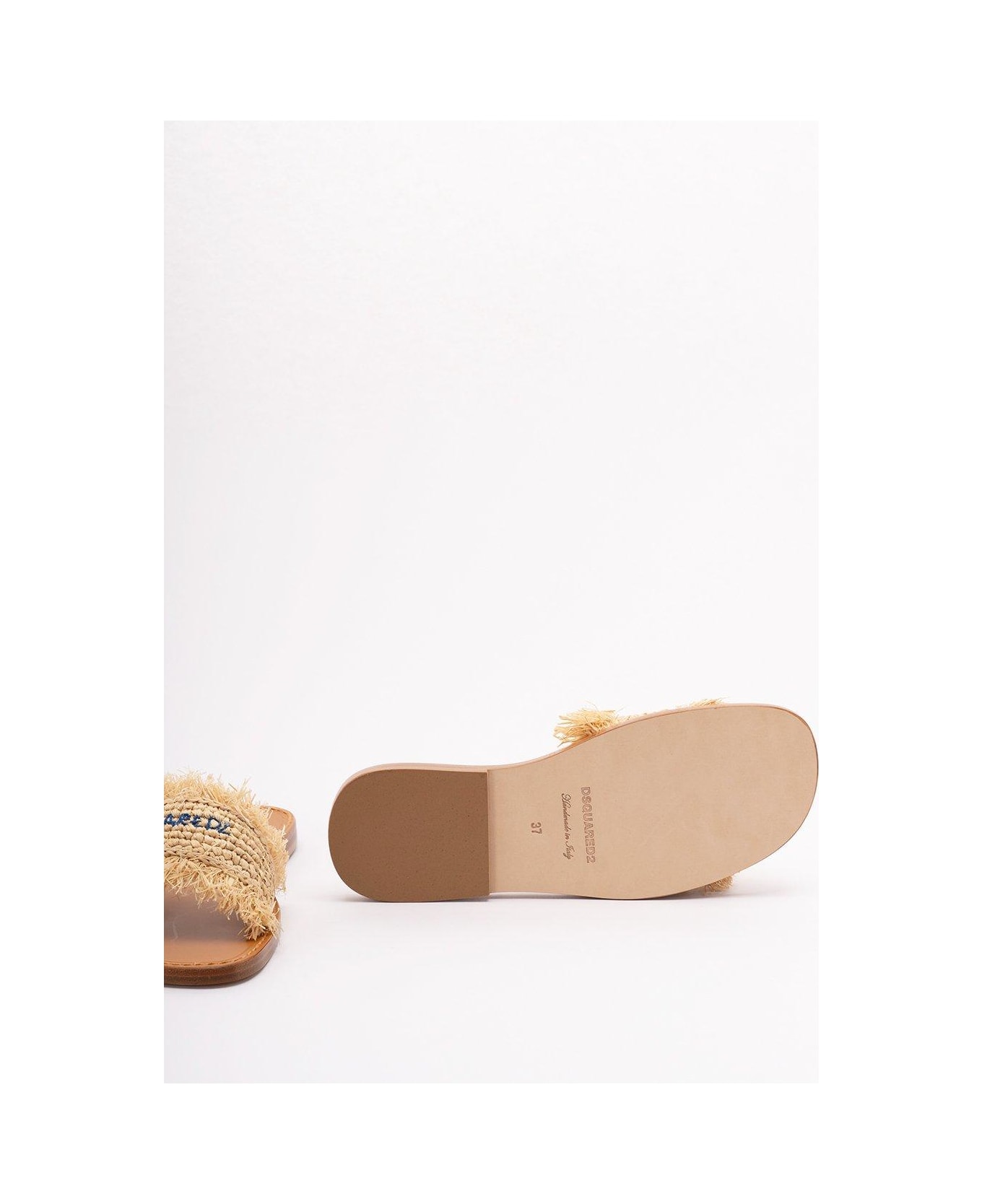 Dsquared2 Frayed Slide Sandals - Beige