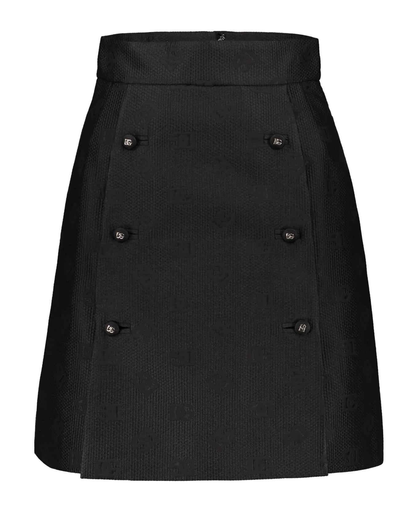 Dolce & Gabbana Jacquard Motif Skirt - black