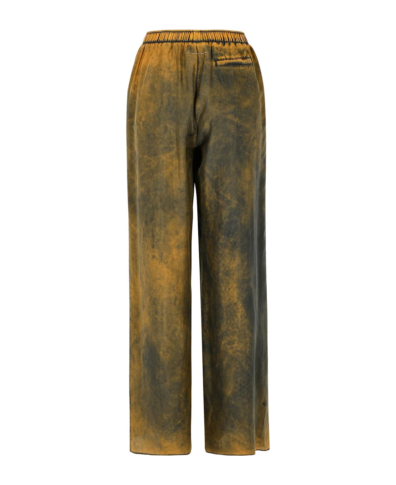 MM6 Maison Margiela 
tie Dye
 Brown Silk Pants - Rust Black