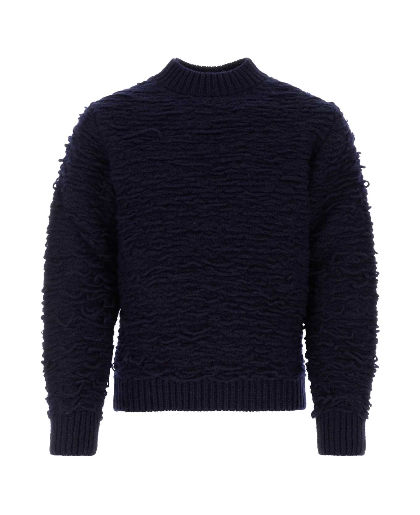 Dries Van Noten Navy Blue Wool Sweater - NAVY