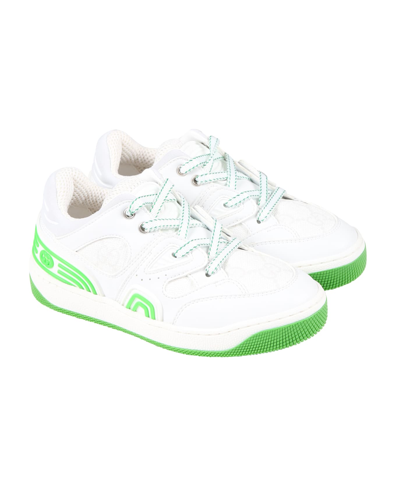 Gucci White Sneakers For Boy With Logo Gg - White シューズ