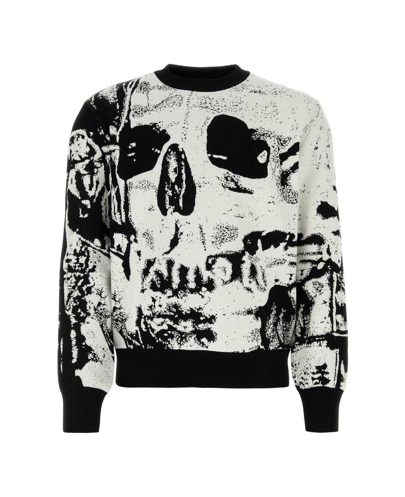 Alexander McQueen Embroidered Cotton Blend Sweater - IVORY フリース