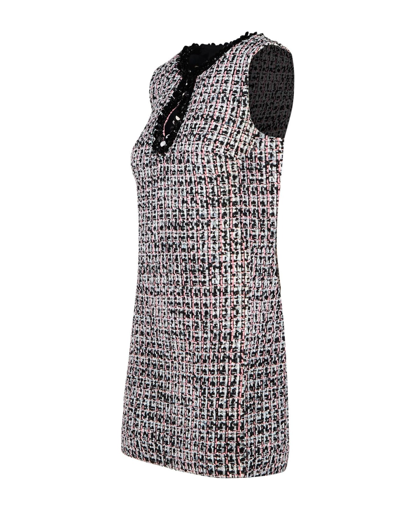 self-portrait Boucle Embellished Mini Dress - BLACK MULTI