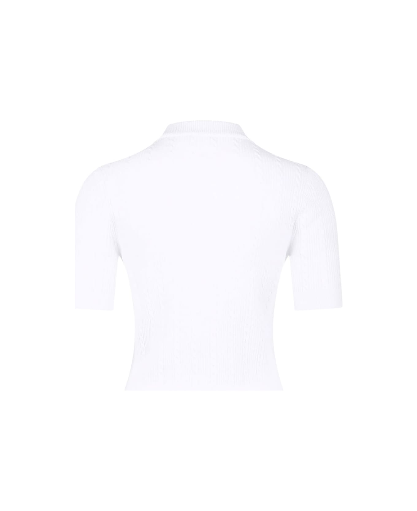 Balmain Crewneck Cardigan - White