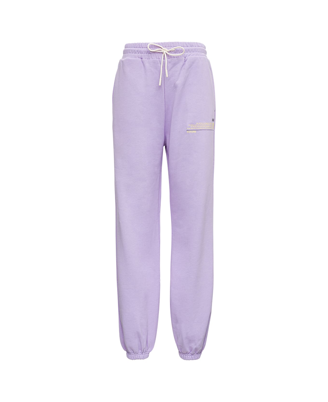 MSGM Lilac Cotton Jogger With Logo - Violet