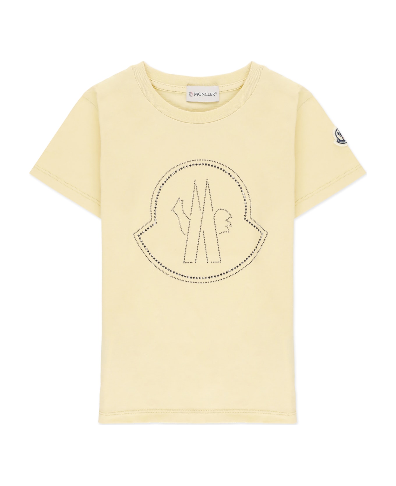 Moncler T-shirt With Strass - Yellow