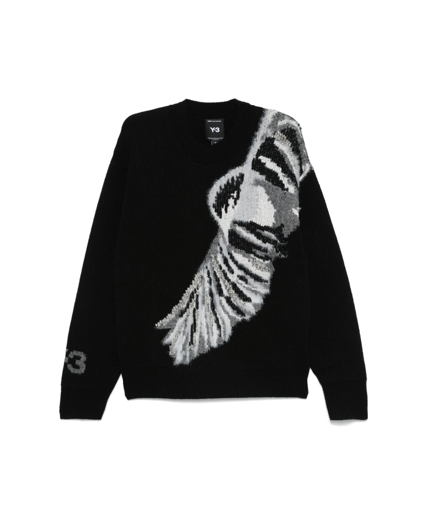 Y-3 Gfx Knit Crew Neck - Black