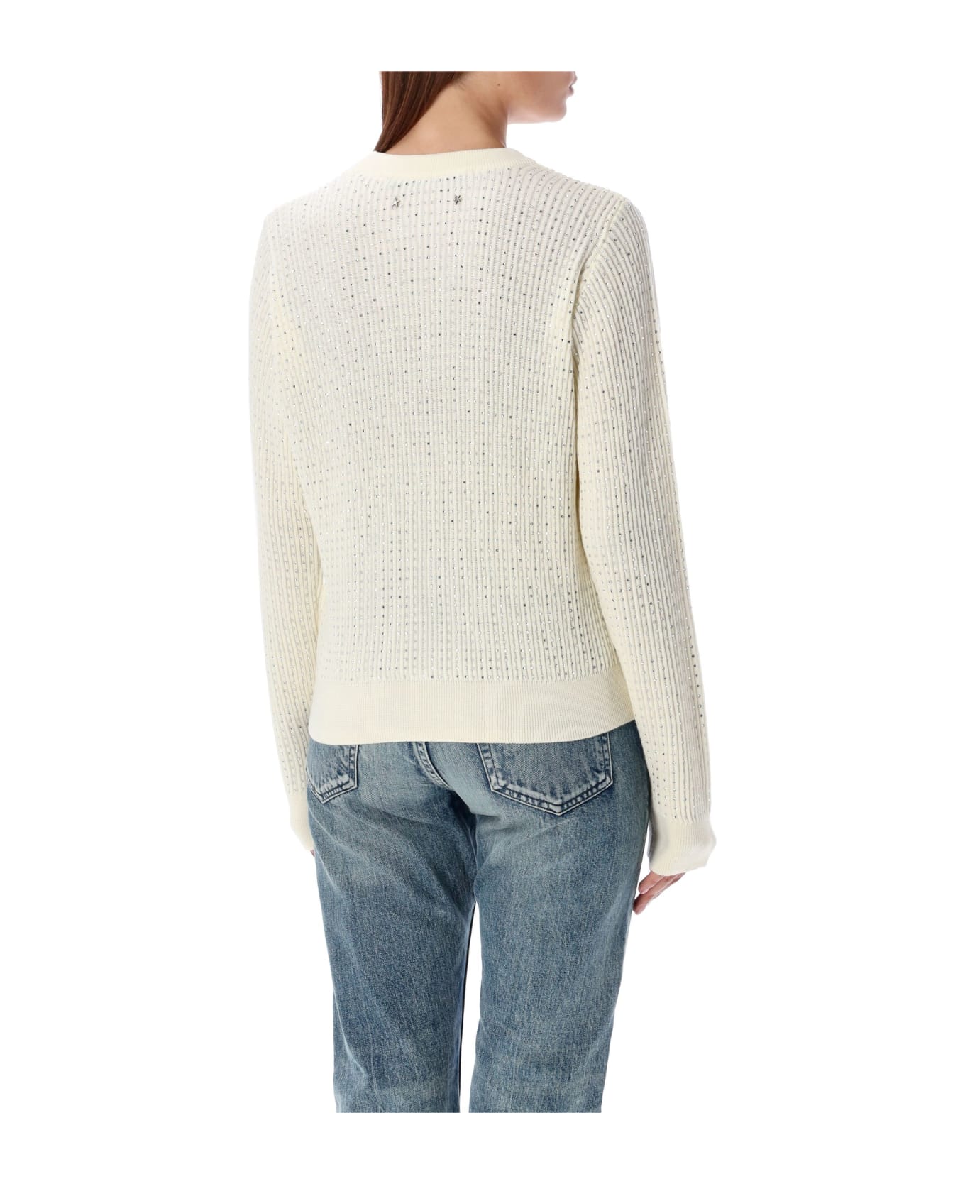 Golden Goose Journey Sweater In Wool With Applied Crystals - NATURAL WHITE
