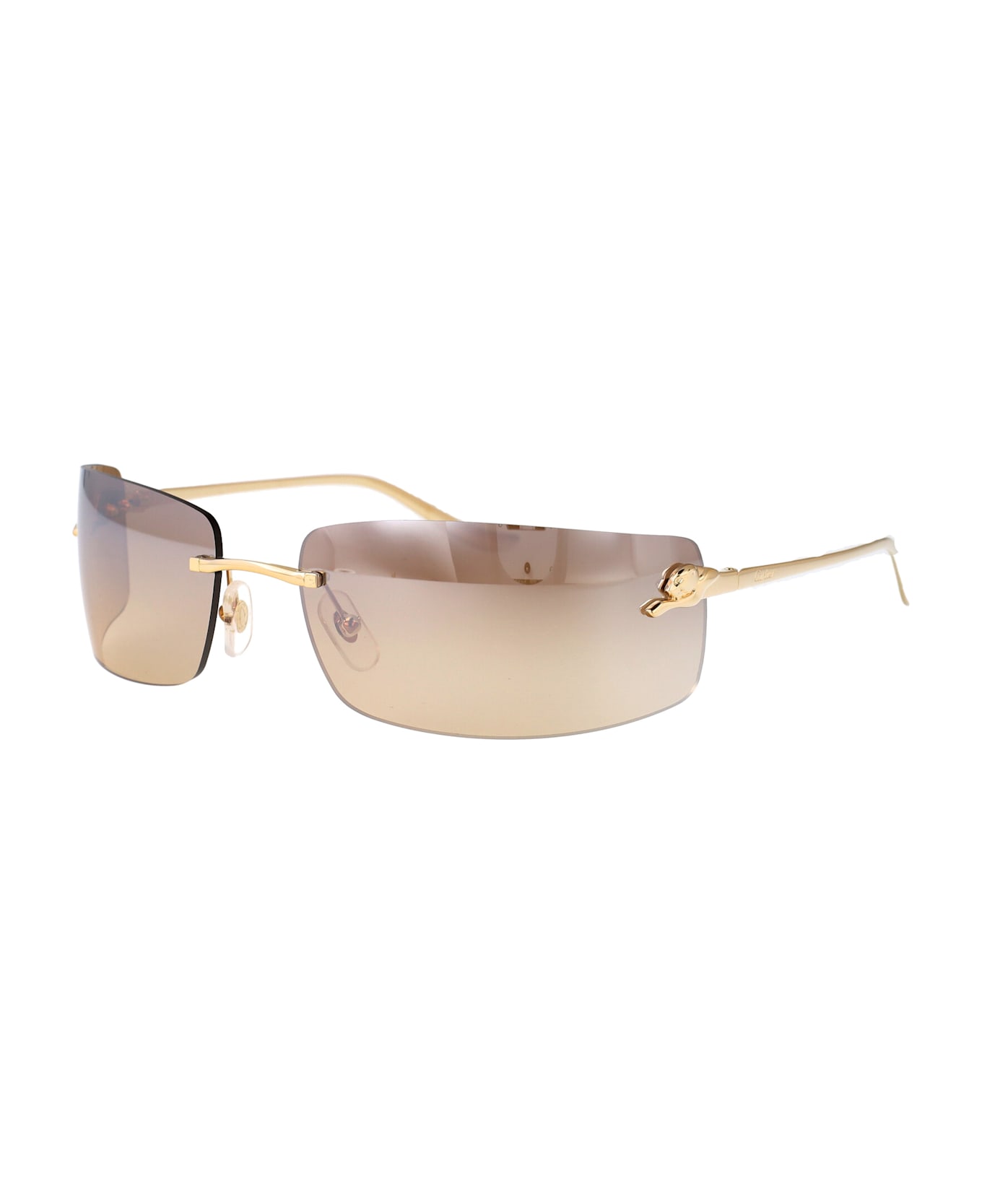 Cartier Eyewear Ct0503s Sunglasses - GOLD GOLD BROWN