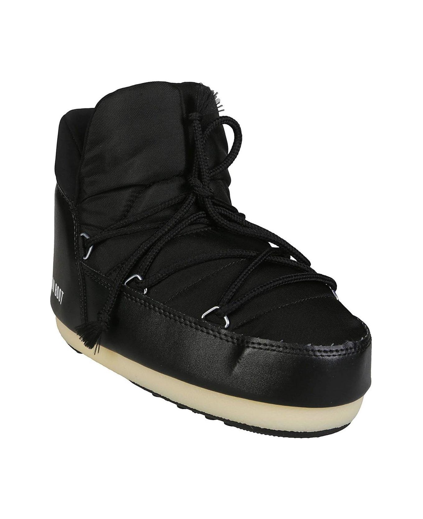 Moon Boot Logo Printed Round Toe Boots - Nero