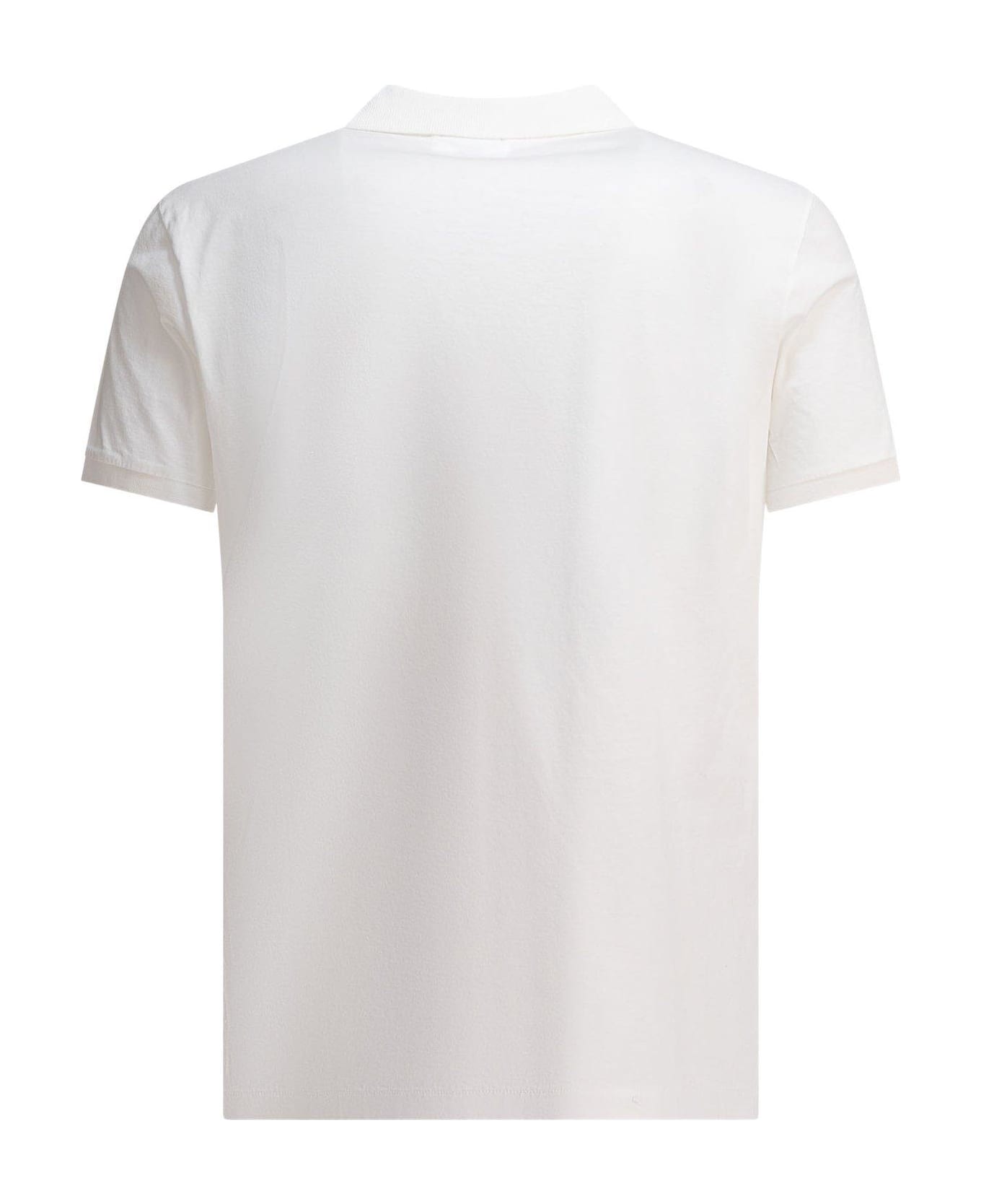 C.P. Company Logo Detailed Short-sleeved Polo Shirt - Bianco