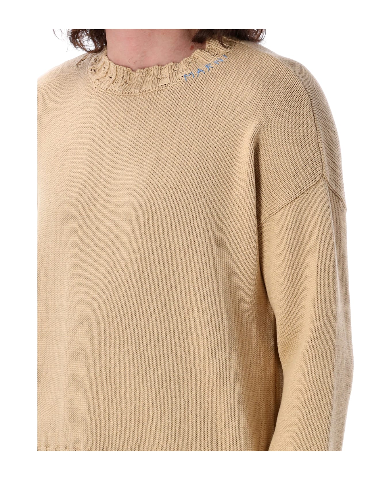 Marni Broken Crewneck Knit - SAND