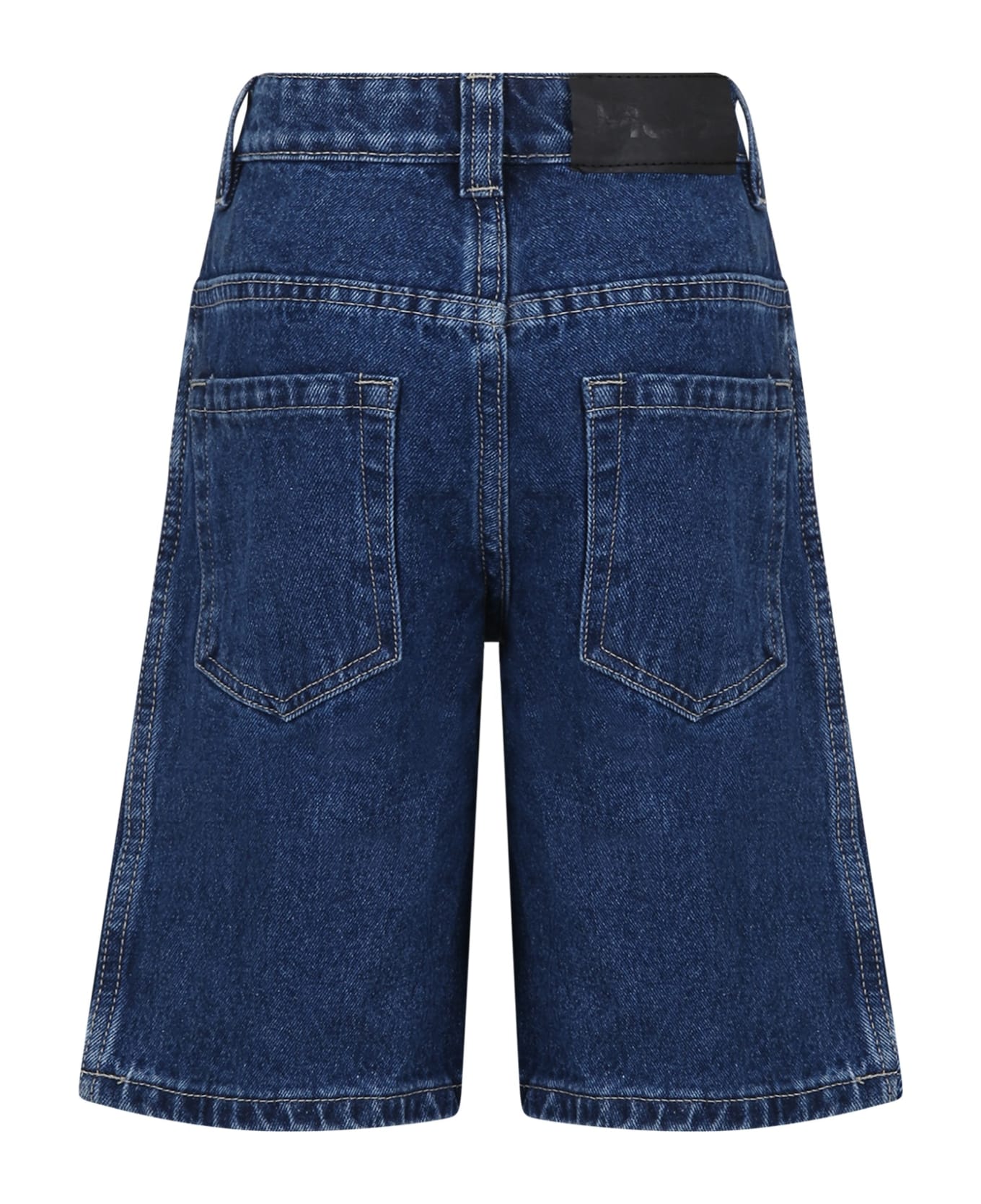 Molo Blue Shorts For Boy With Logo - Denim