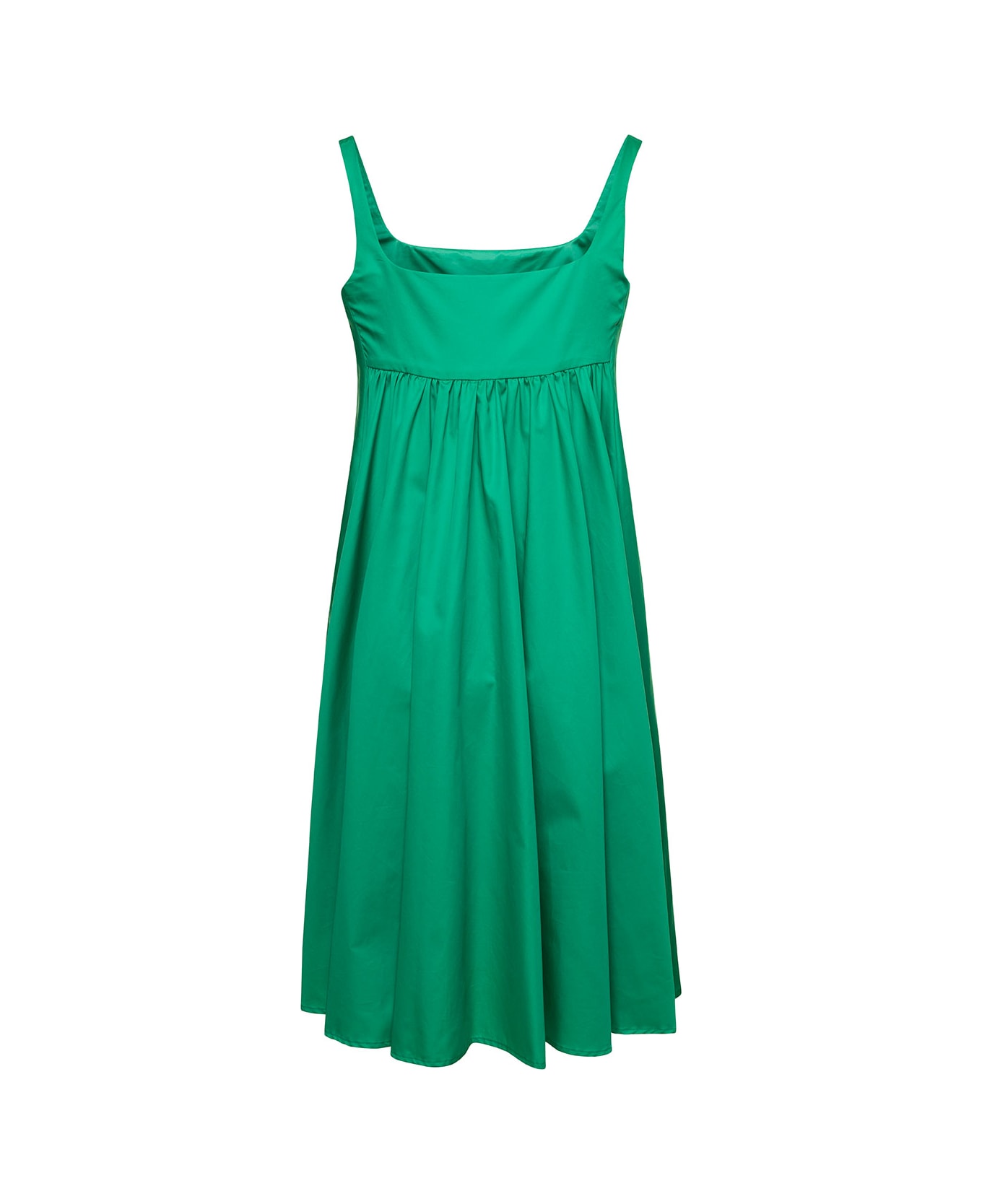 Douuod Mini Emerald Green Dress With Square Neckline In Cotton Woman - Green