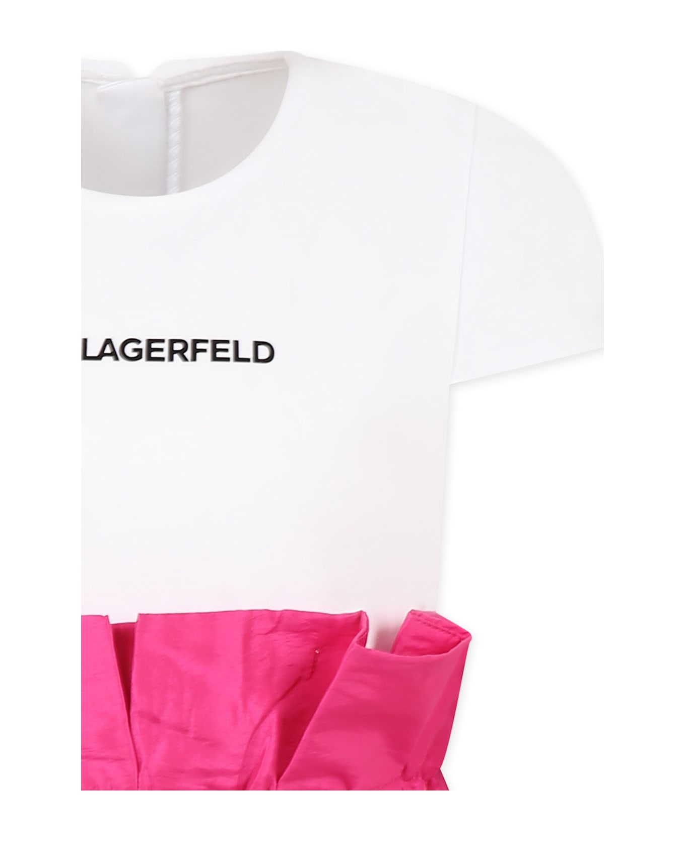Karl Lagerfeld Kids Fuchsia Dress Pour Fille Avec Logo - Fuchsia