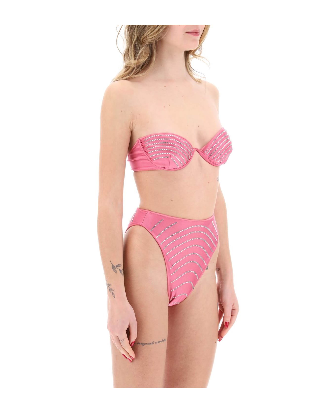 Oseree Bikini Set With Rhinestones - FLAMINGO (Fuchsia)