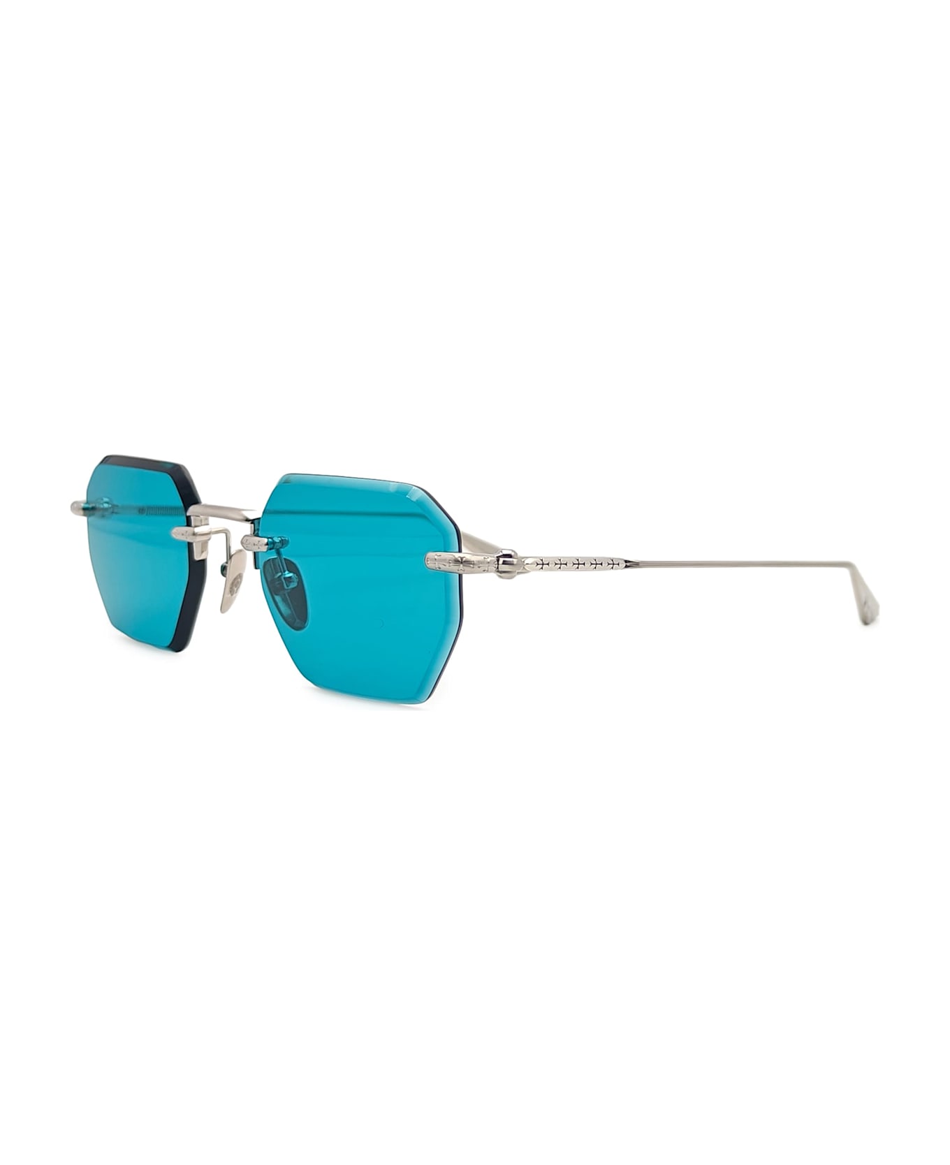 Chrome Hearts Hole Shot - Brushed Silver Sunglasses - Silver