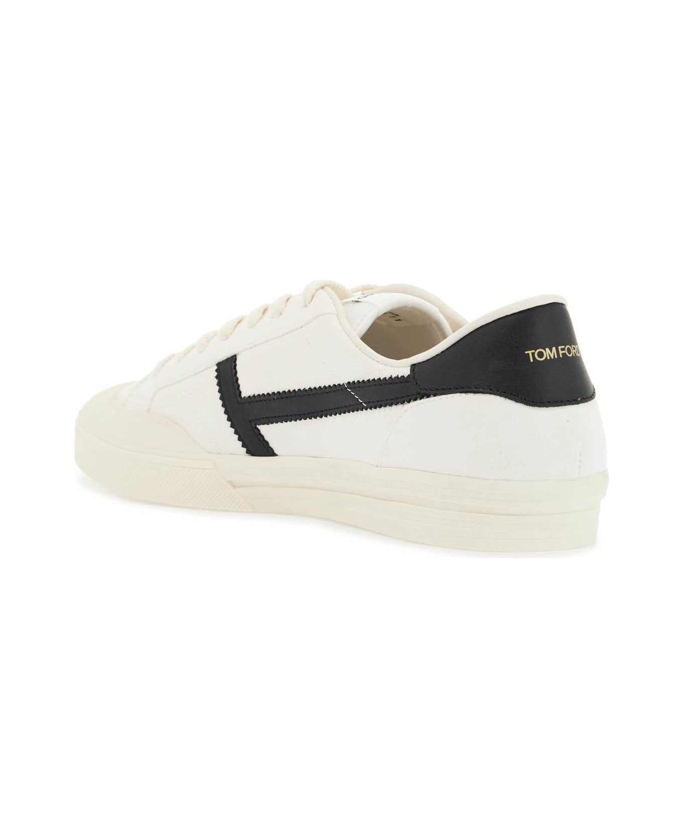Tom Ford Warwick Lace-up Sneakers - OPTICAL WHITE/BLACK + IVORY (White)