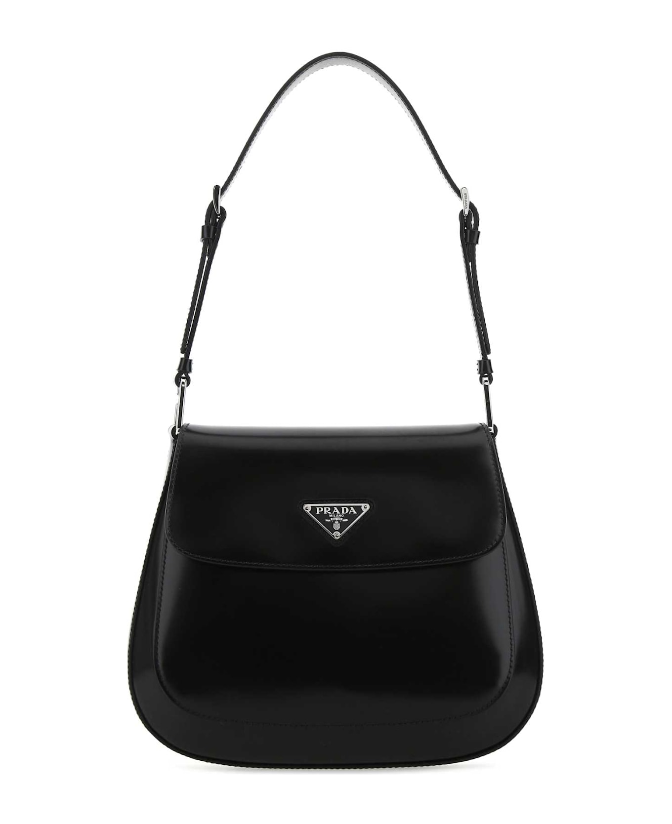 Prada Black Leather Cleo Shoulder Bag - F0002