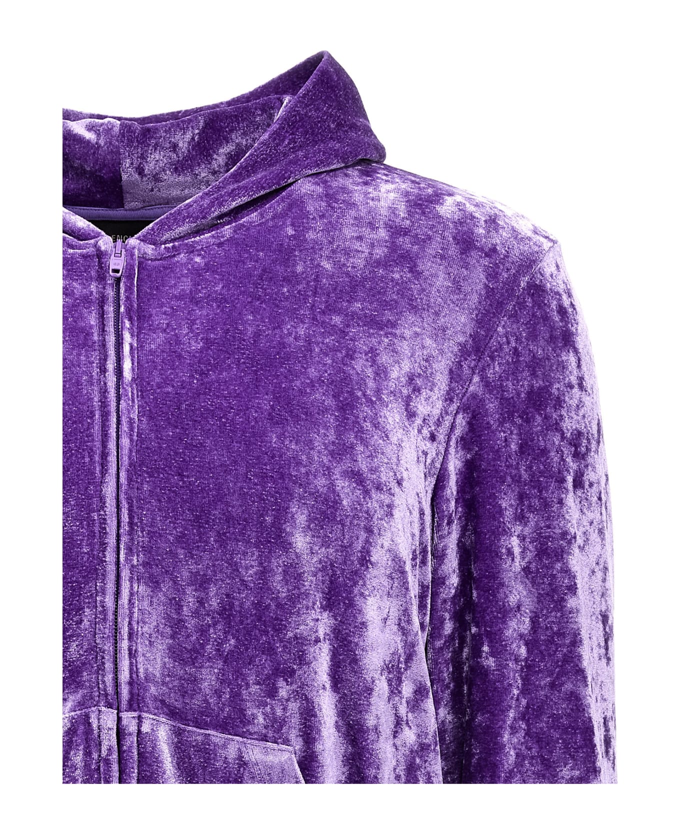 Balenciaga Fitted Zip Up Hoodie - Lilac フリース