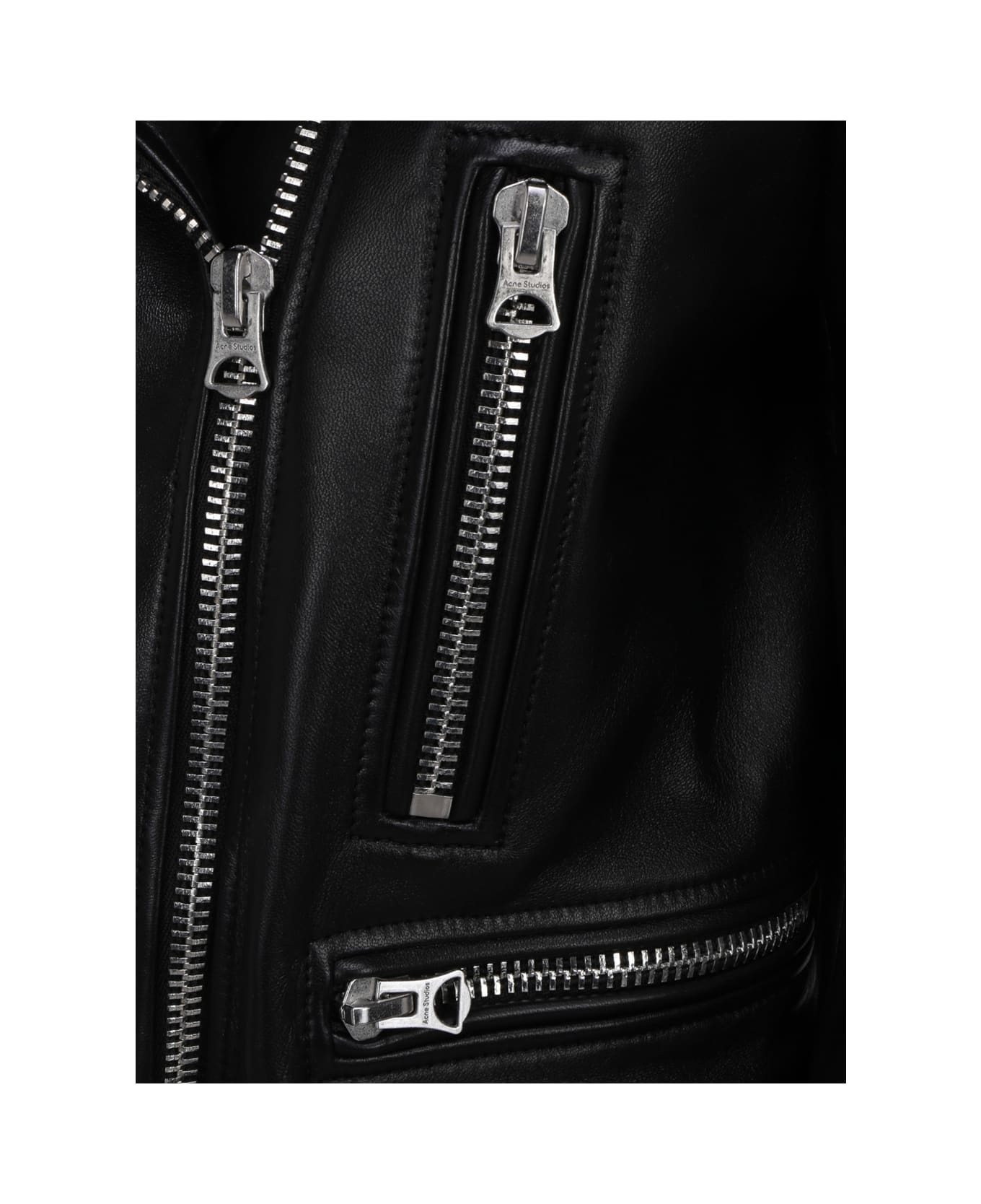 Acne Studios Classic Leather Biker Jacket - Black