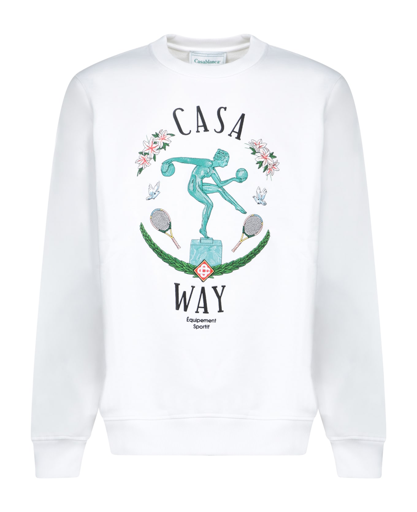 Casablanca Statue Logo White Sweatshirt - White
