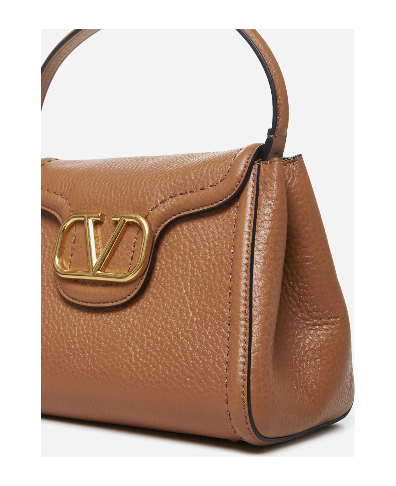 Valentino Garavani Alltime Leather Hand Bag - Leather Brown