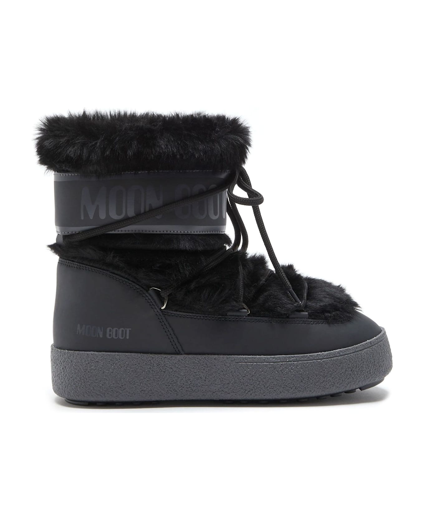 Moon Boot Ltrack Tube Faux-fur Black Boots - Black