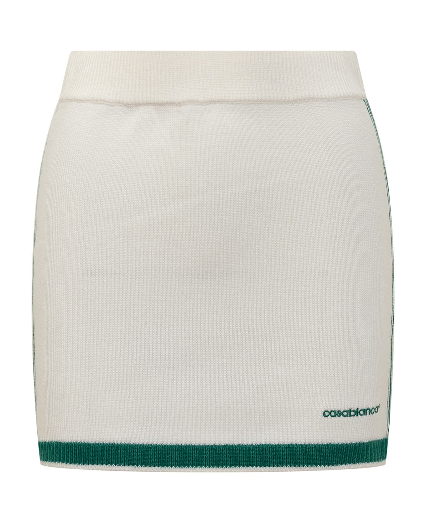 Casablanca Tennis Skirt - WHITE/GREEN