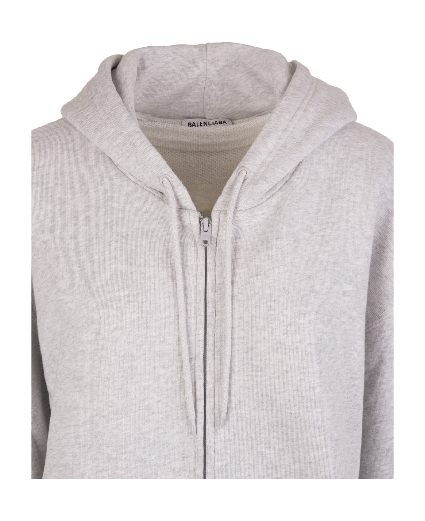 Balenciaga Light Grey Hoodie With Back Logo - Grigio