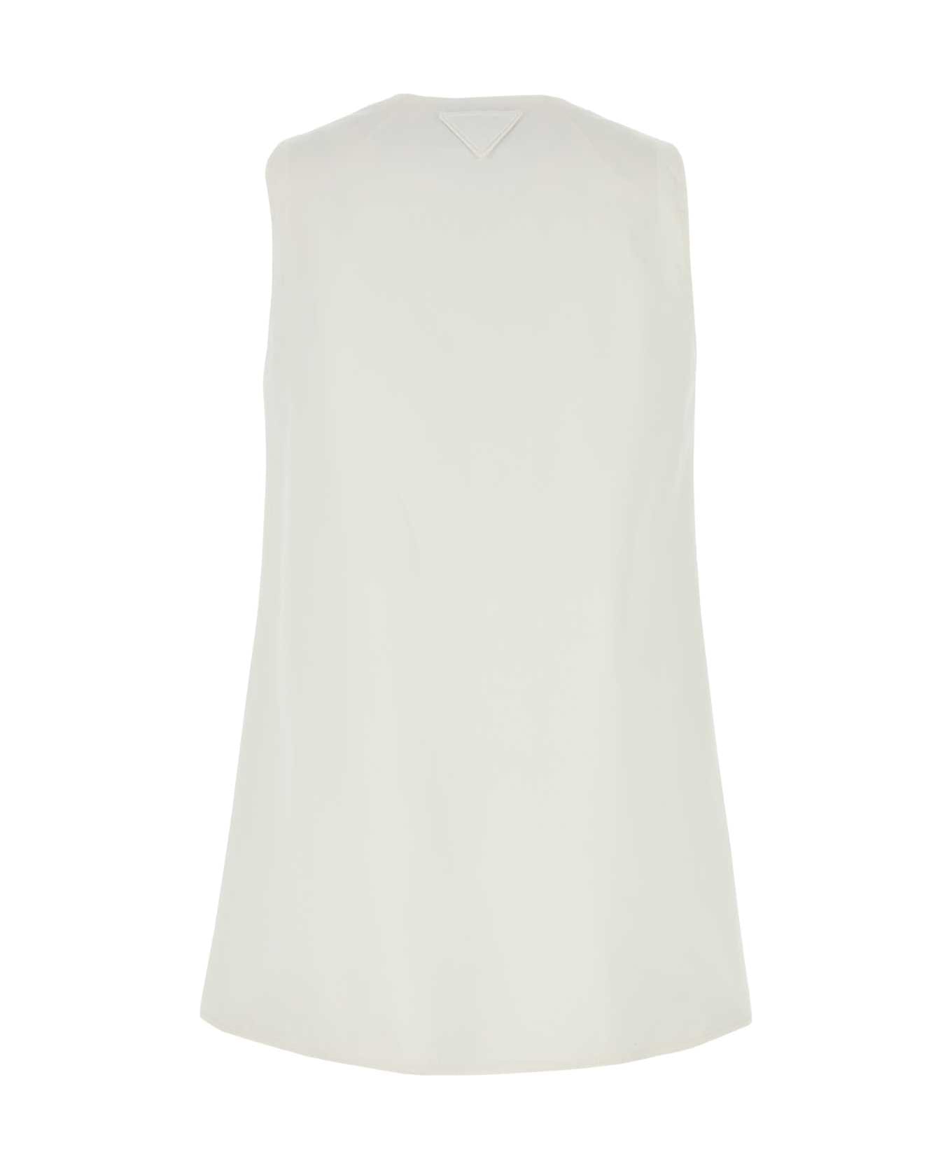 Prada White Cotton Mini Dress - BIANCO