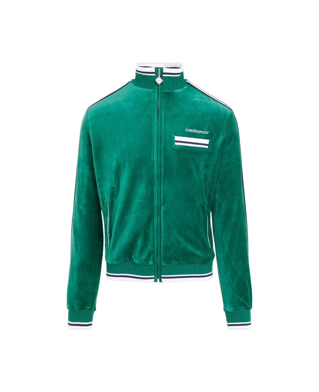 Casablanca Logo Embroidered Velvet Track Jacket - Non definito