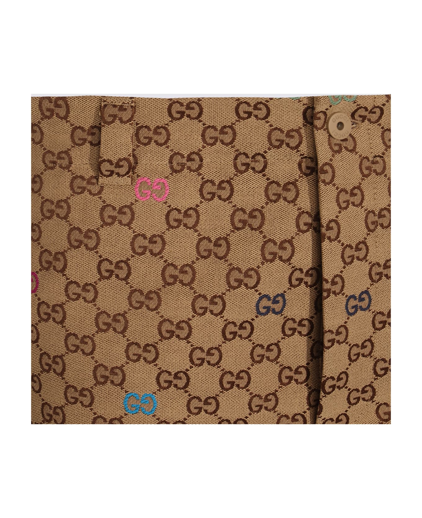 Gucci Beige Cotton Shorts - CAMELORANGEMC