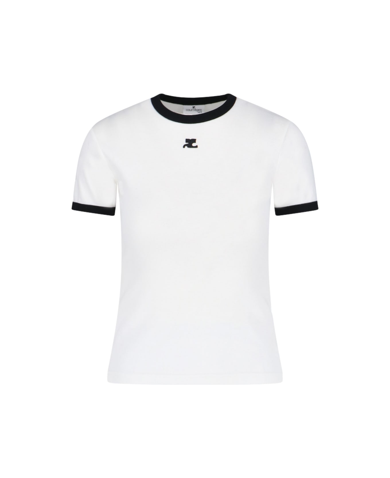 Courrèges Logo Embroidery T-shirt - White Tシャツ