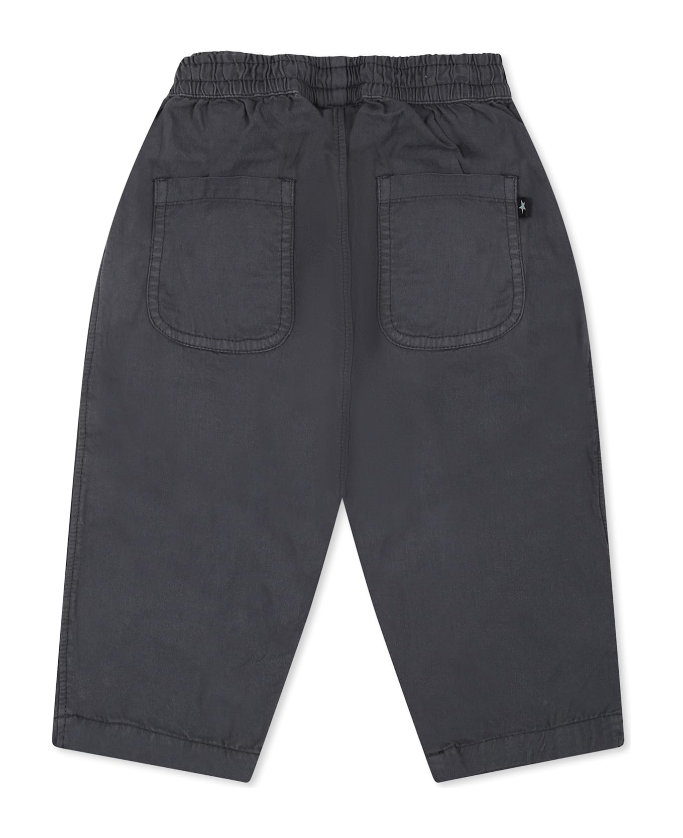 Molo Grey Trousers For Babykids With Logo - Black