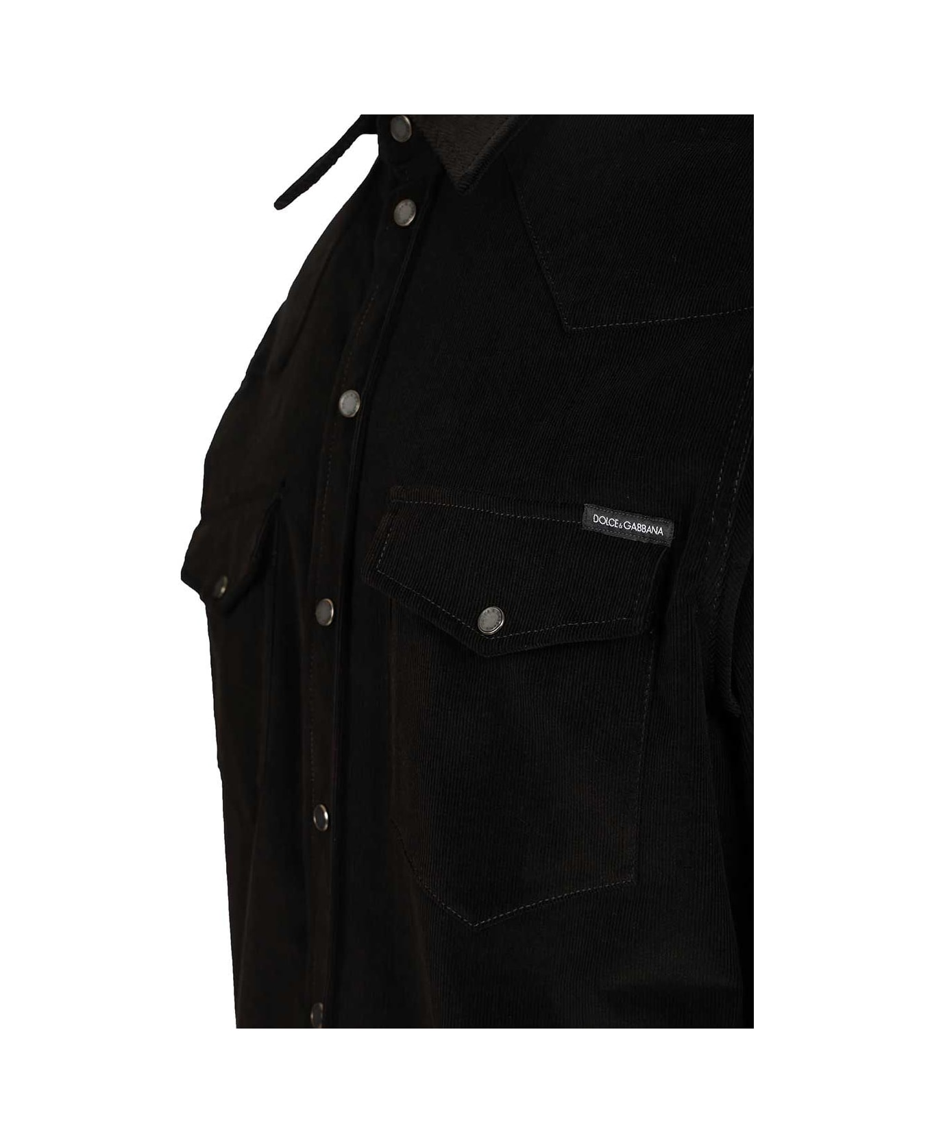 Dolce 
Gabbana Striped Velvet Shirt - Nero