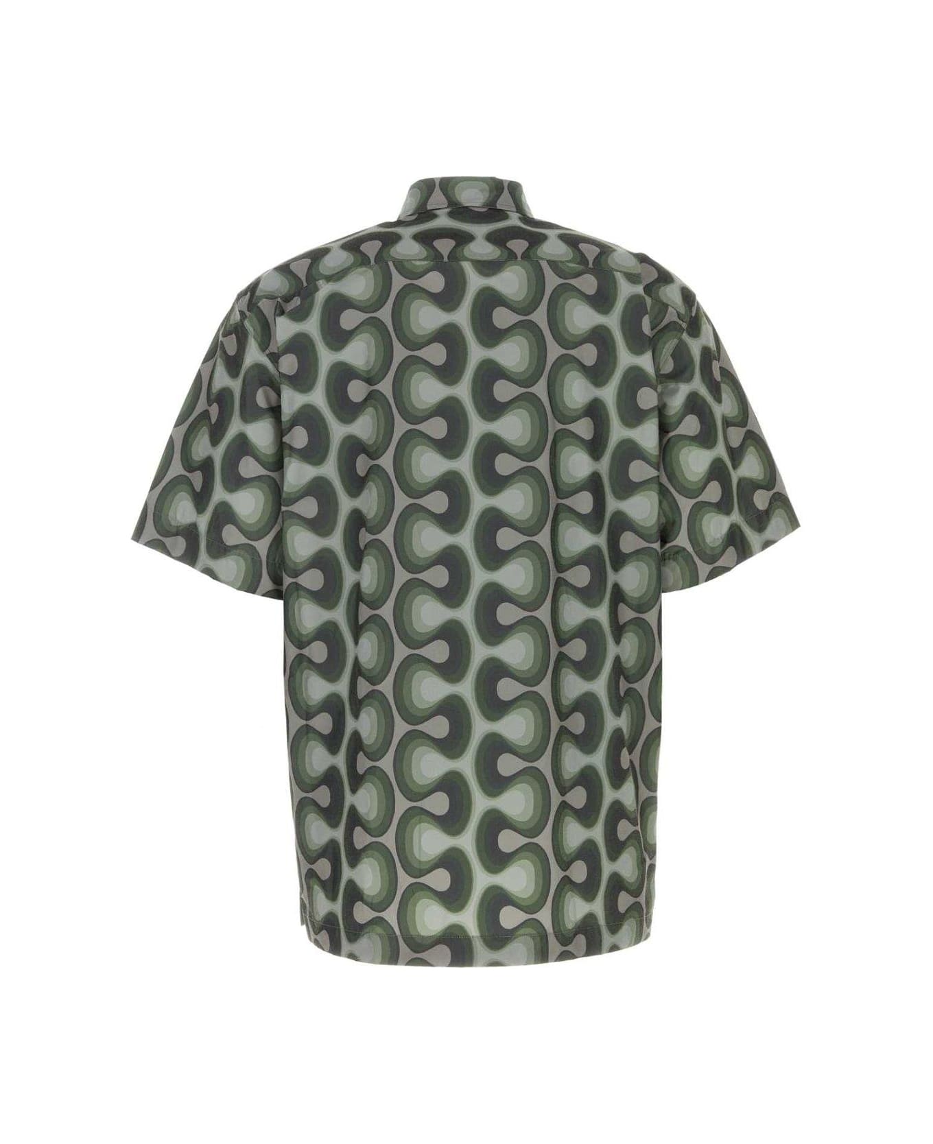 Dries Van Noten Short-sleeved Geometric Printed Shirt - KAKI シャツ