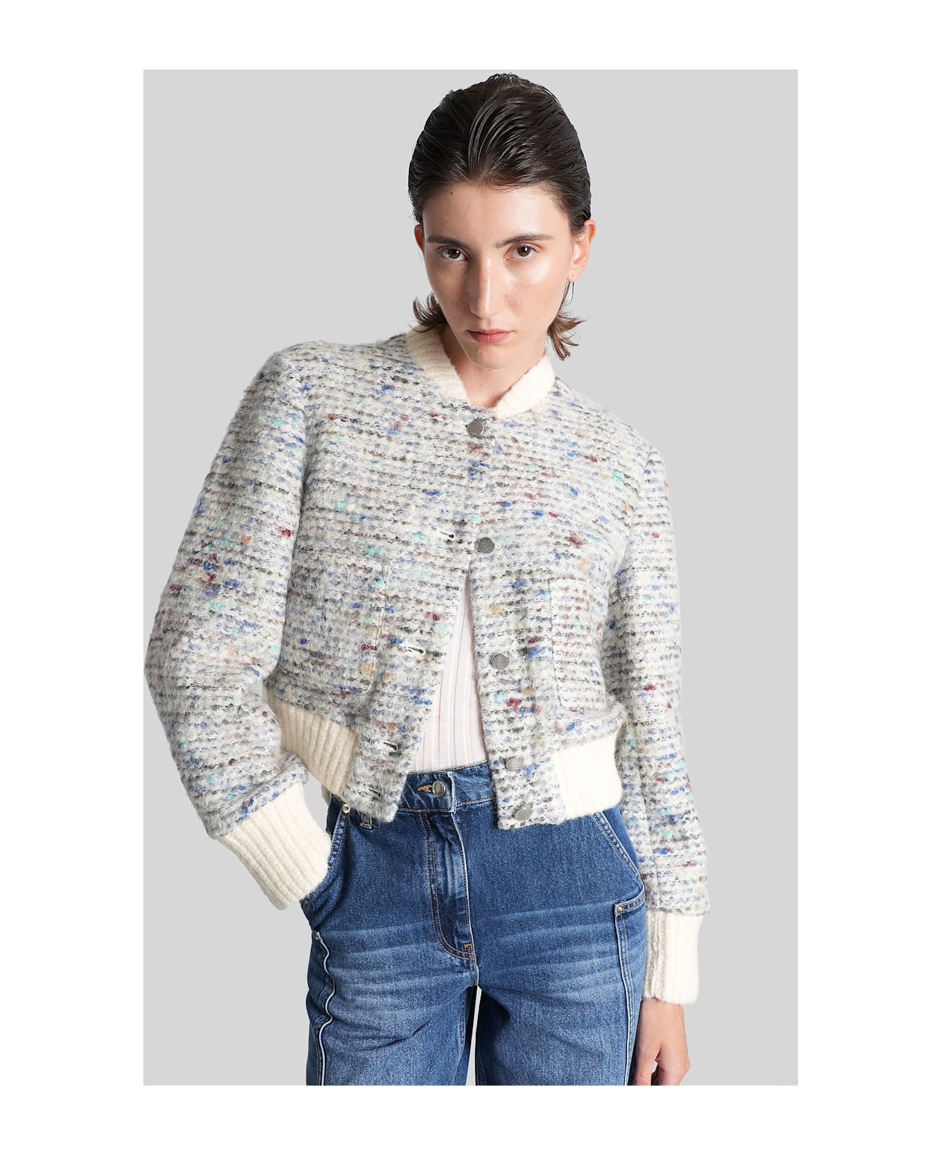 IRO Selim Bomber Jacket In Multicolor Acrylic - multicolor