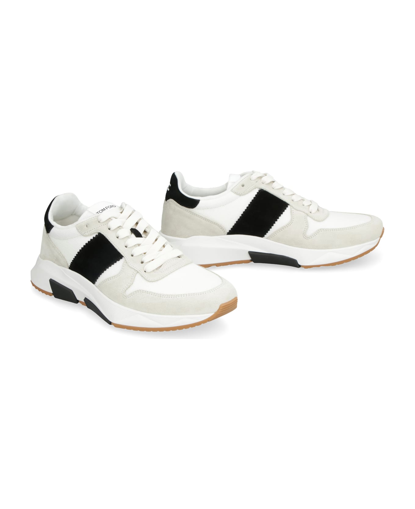 Tom Ford Leather And Fabric Low-top Sneakers - White スニーカー